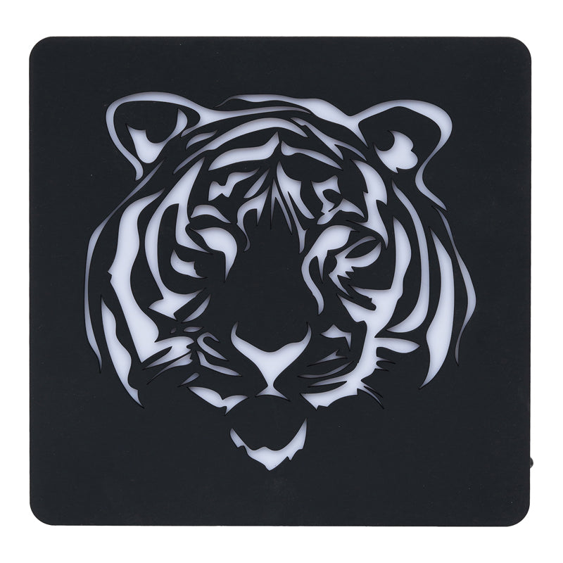 Tiger Face LED Wooden Wall Lamp media 4