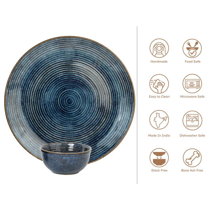 Meghneel Handmade Dinner Set (Blue) - 8 Piece Set media 4