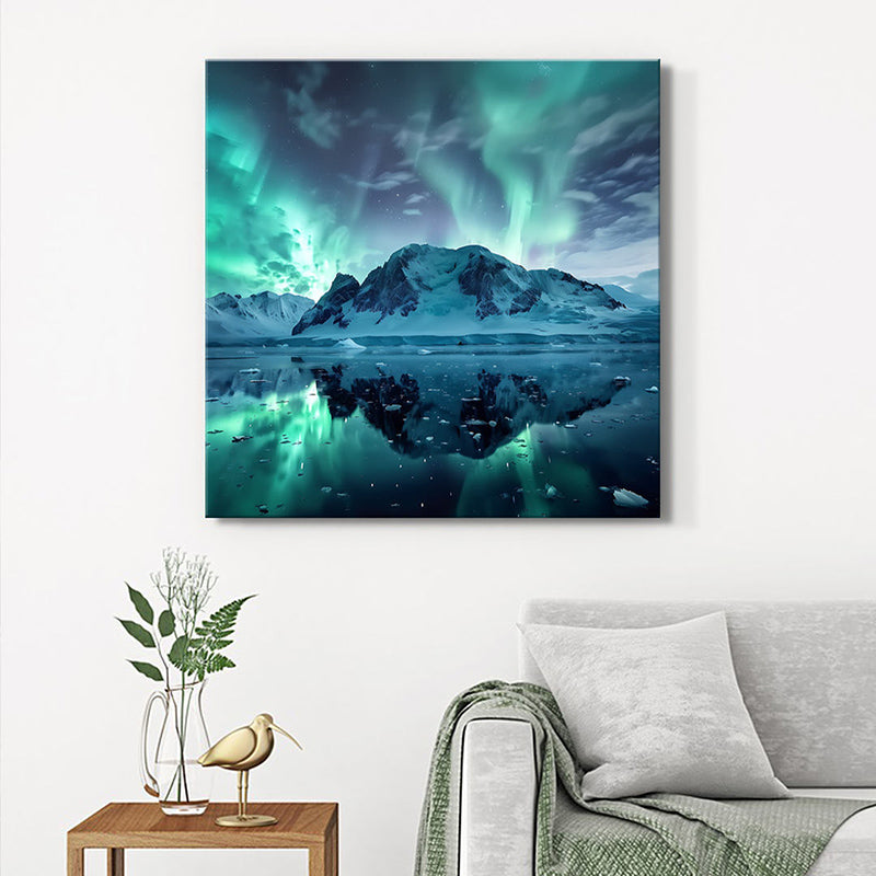 Arctic Landscape Aurora Wall Painting
