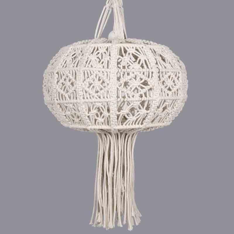 LunaWeave Cotton Ceiling Lamp - Beige media 4
