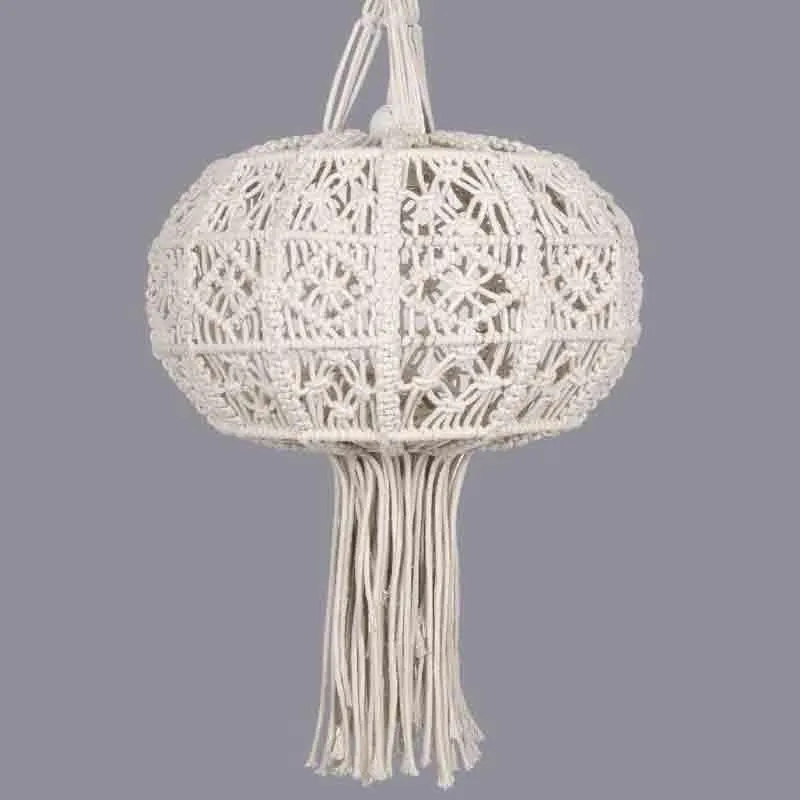 LunaWeave Cotton Ceiling Lamp - Beige media 4
