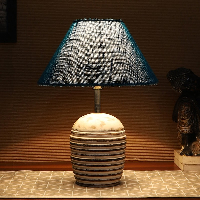 Lumexa Jute Table Lamp With Wooden Base - Blue