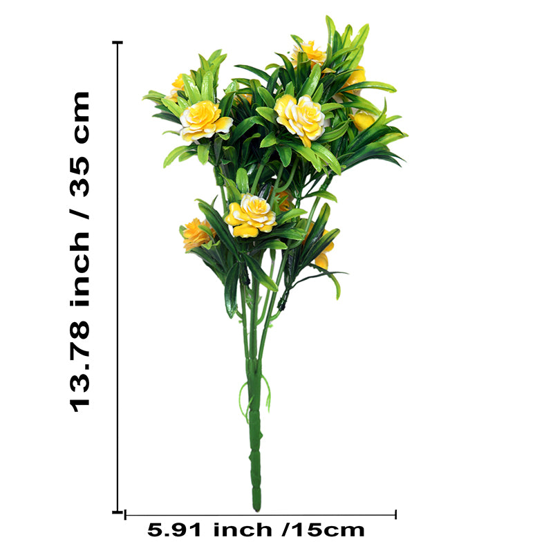 Faux Filosia Flower Bunch (Yellow) - Set Of Two media 5