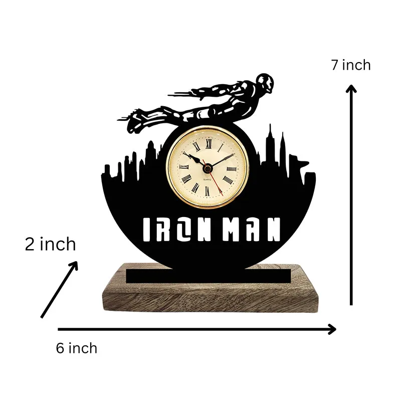Iron Man Noir Analog Table Clock media 5