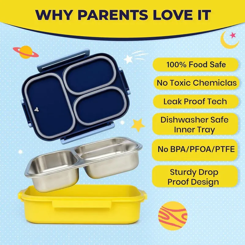 Solara Brewora Galaxy Lunch Box (Yellow,Blue) - 1000 ML media 8