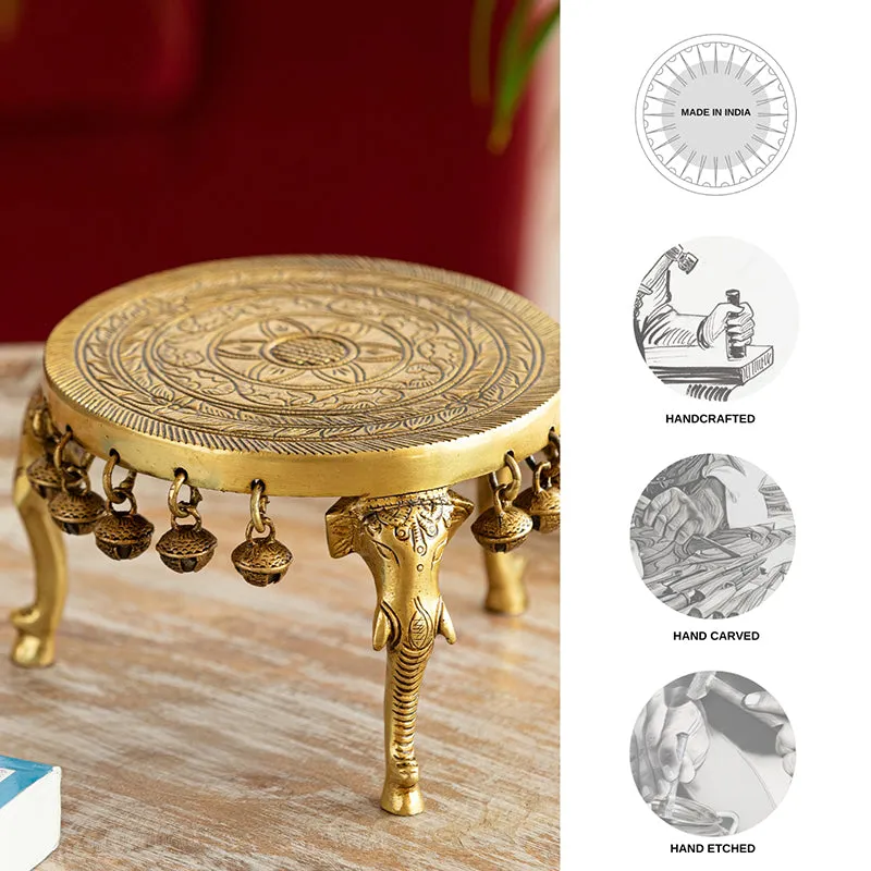 Manjeera Brass Accent Stool media 5