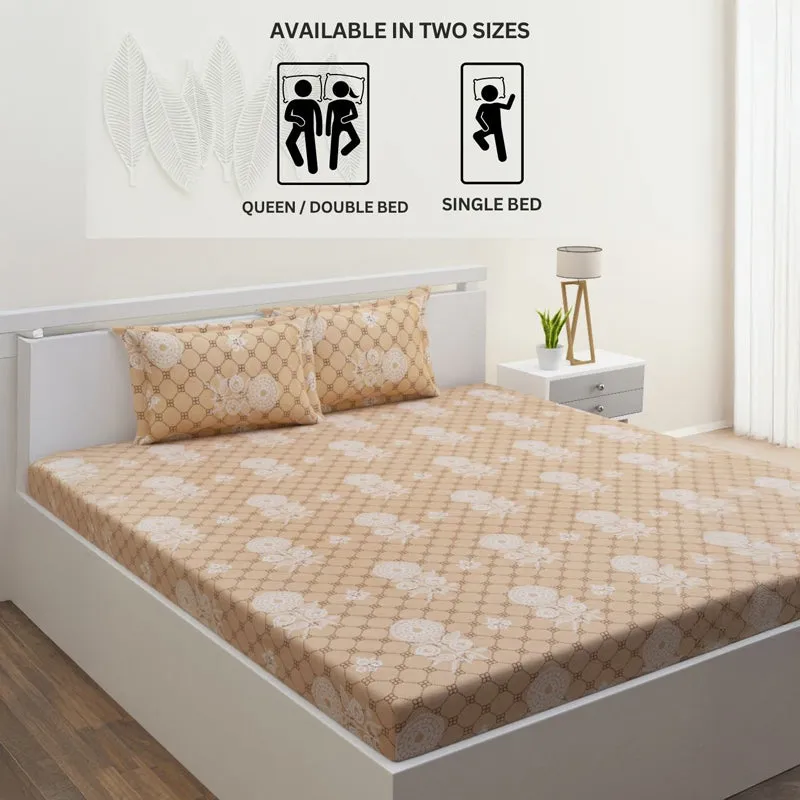 Tender Touch Cotton Bedsheet (Peach) - 144 TC media 11