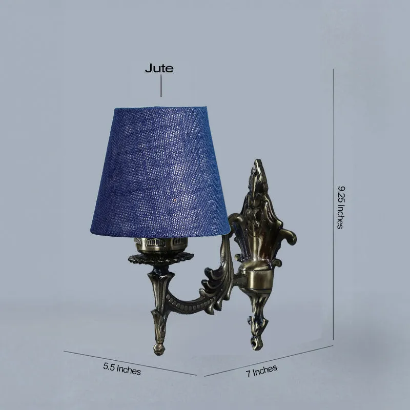 Vista Edrel Conical Fabric & Metal Wall Lamp - Blue media 5