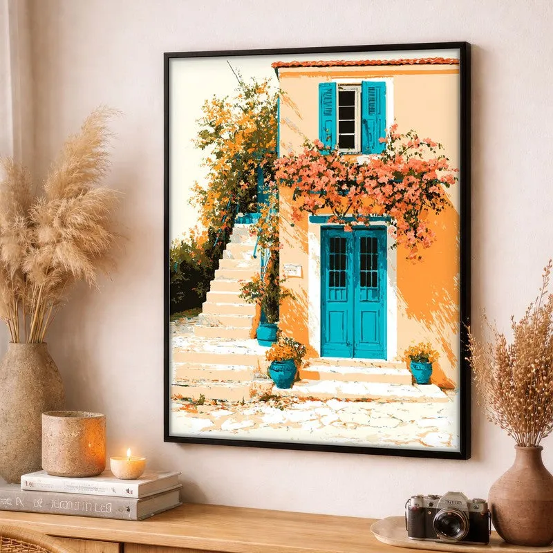 Floral Cascade Canvas Wall Painting - Black Frame media 3