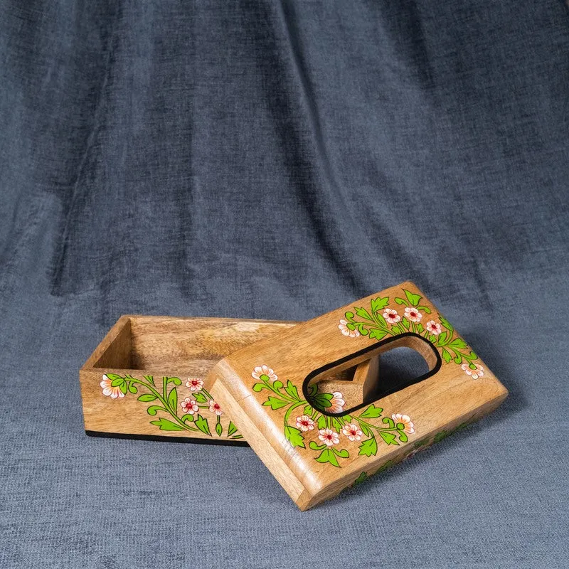 Garden Floral Wooden Tissue Holder media 5