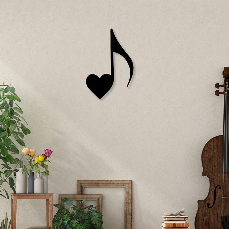 Love Musical Note Black Iron Wall Accent