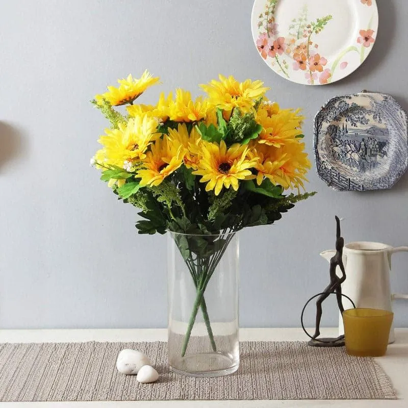 Faux Garabara Daisy Flower Bunch - Yellow media 1