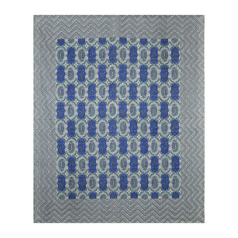 Floraum Cotton Bedsheet (Blue,Grey) - 240 TC media 5