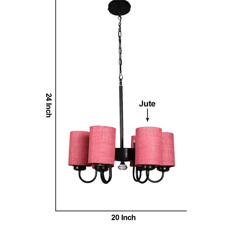 Viya Cylindrical Ceiling Lamp - Pink media 5