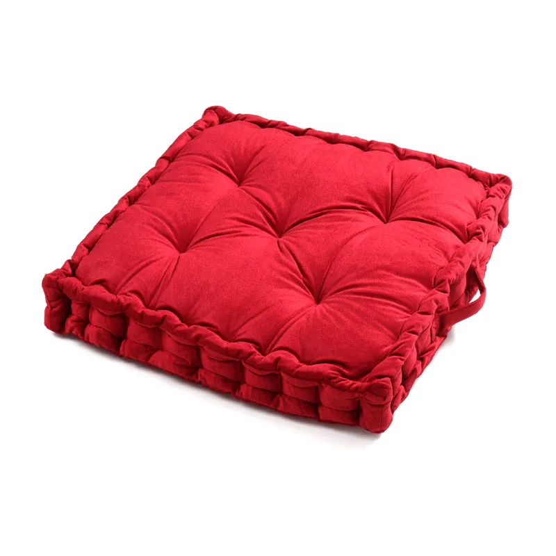 Thera Velvet Floor Cushion (Maroon) - Set Of Two media 5