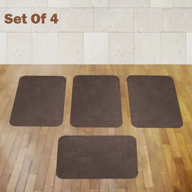 Lois Anti Skid Bath Mat (Brown) - Set Of Four media 1
