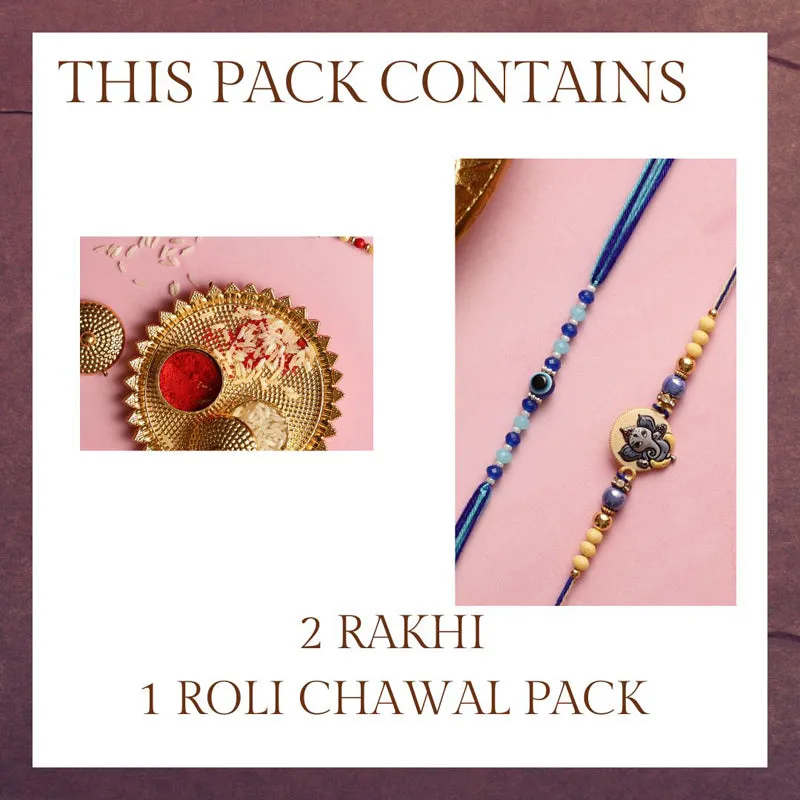 Bala Ganesha Rakhi with Roli Chawal - Three Piece Set media 4