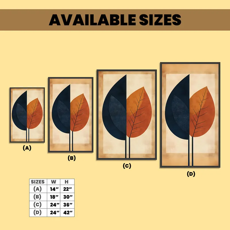 Midnight Autumn Leaf Floral Canvas Wall Painting With Frame - Black media 6