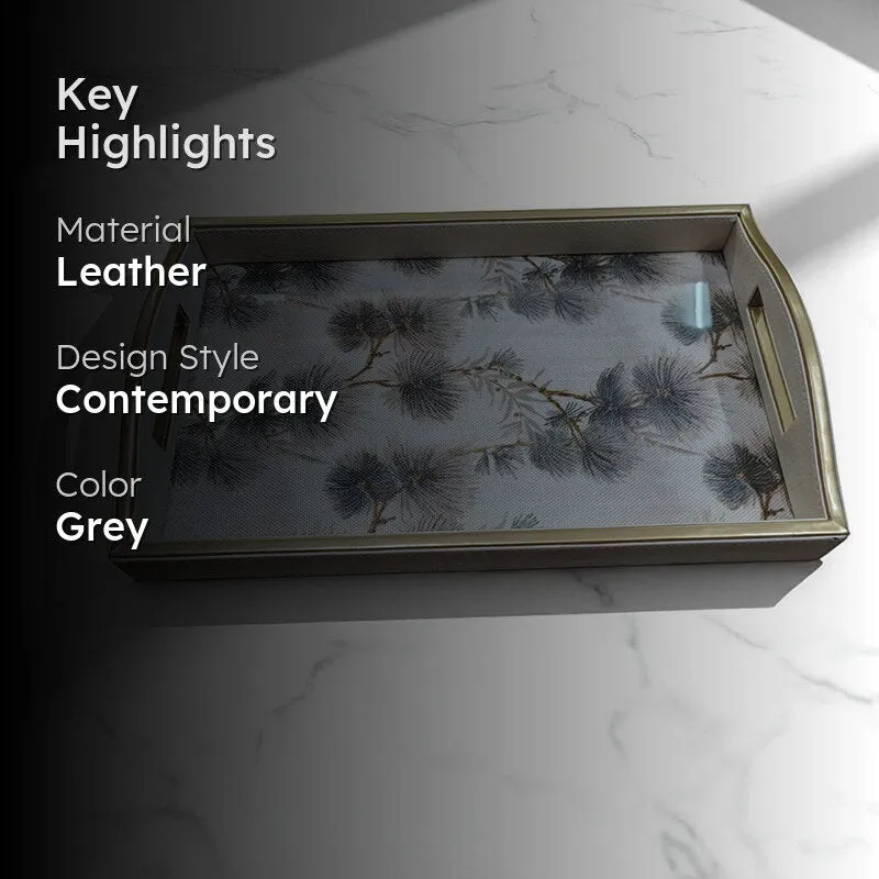 Dandelia Faux Leather Serving Tray media 2
