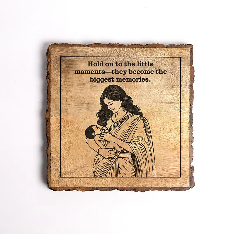 Little Moments, Big Memories Wood Showpiece - Square media 5