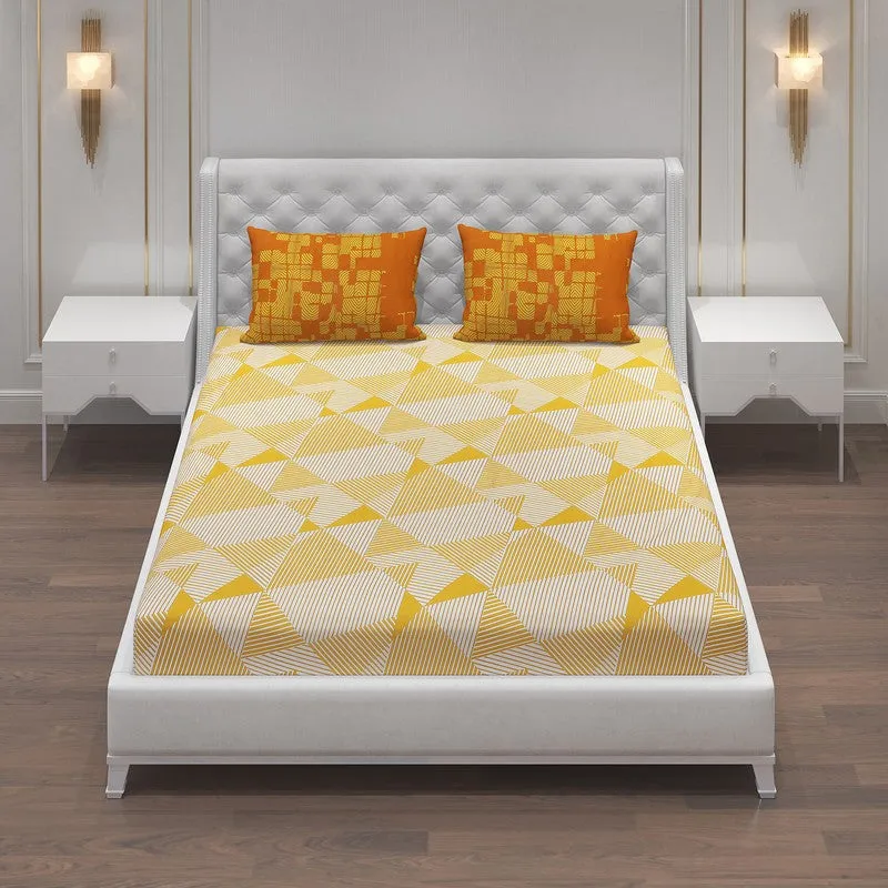 Monte Carlo Striped Triangle Cotton Bedsheet - 104 TC media 4