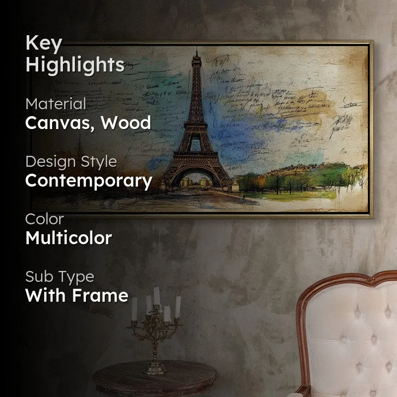 Eiffel Canvas Wall Painting With Frame media 2