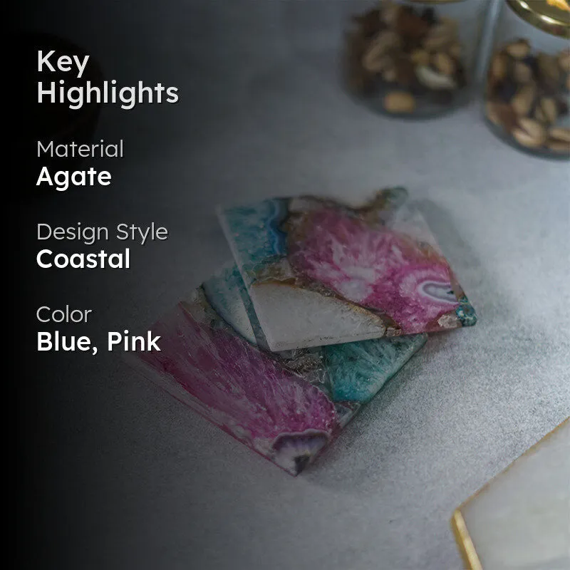 Crystal Agate Coaster (Muticolor) - Set Of Two media 2