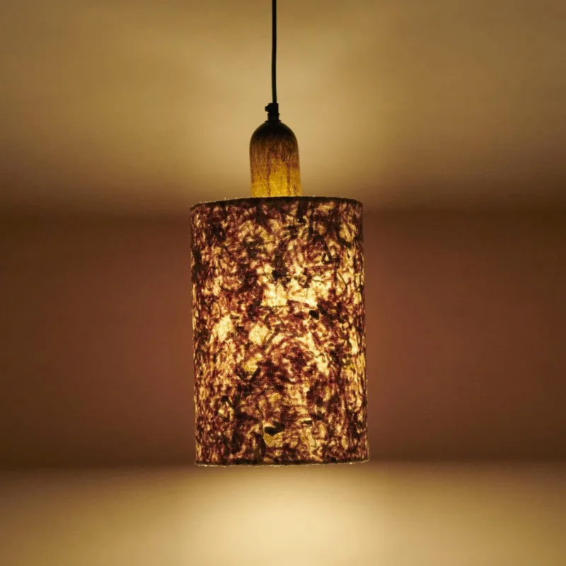 Orange Tree Flake Fabric Ceiling Lamp - Beige media 1