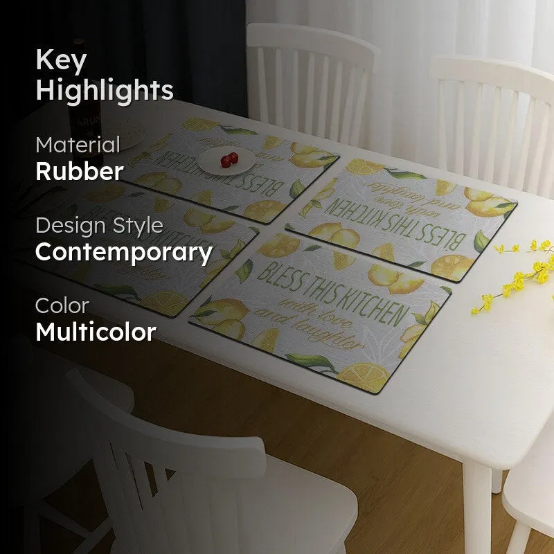 Citrina Rectangle Rubber Table Mats - Set Of Four media 2
