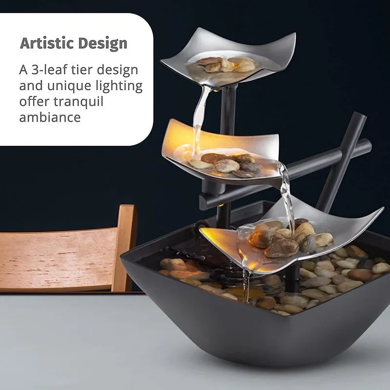 Flow Of Peace Table Top Metal Fountain media 4