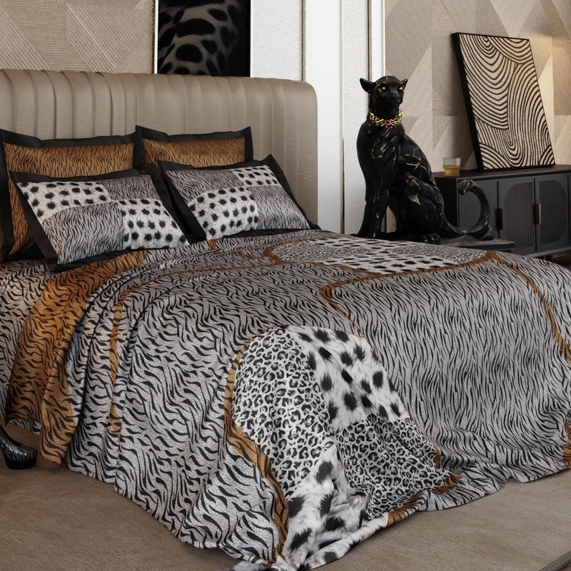 Primal Elegance Pure Cotton Bedsheets with 4 Pillow Covers - 150 GSM