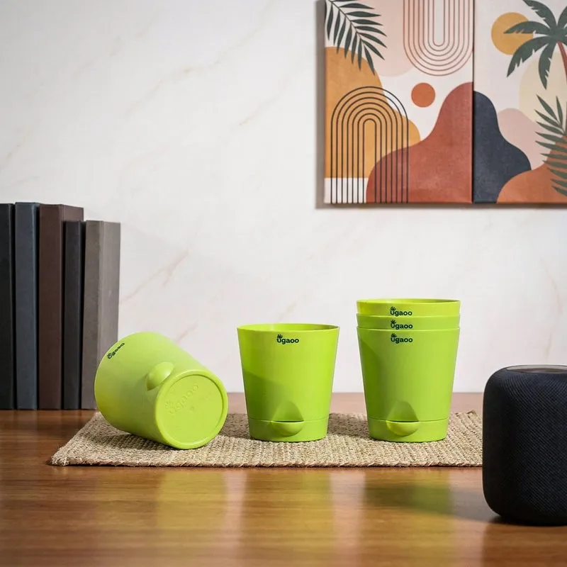 Ugaoo Bare Root Plastic Planter (Green) - Set Of Five media 1