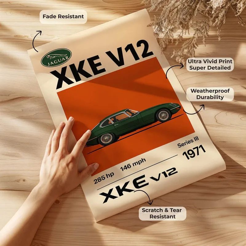 Jaguar XKE V12 Wall Poster media 7