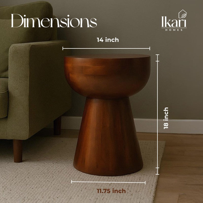 Mushroom Pedestal Acacia Wood Coffee Table media 14