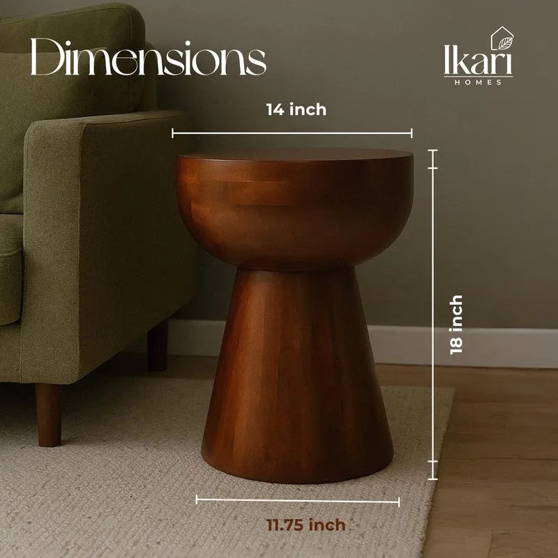 Mushroom Pedestal Acacia Wood Coffee Table media 14