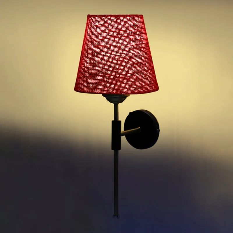 Beryll Jute Wall Lamp - Maroon media 5
