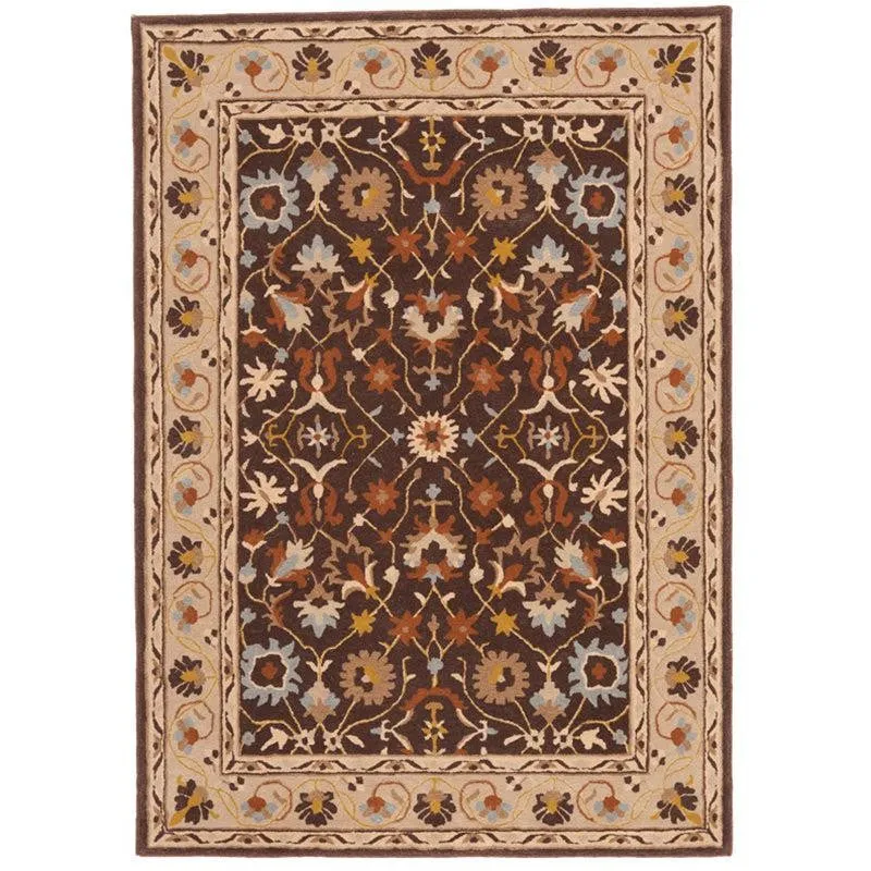 Ahriman Hand Tufted Ethnic Wool & Nylon Carpet - Brown media 1