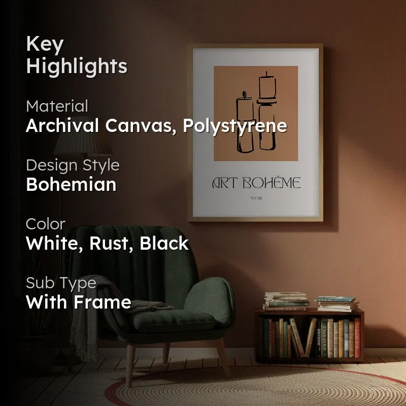 Ritual Calm Canvas Wall Painting With Brown Frame media 2