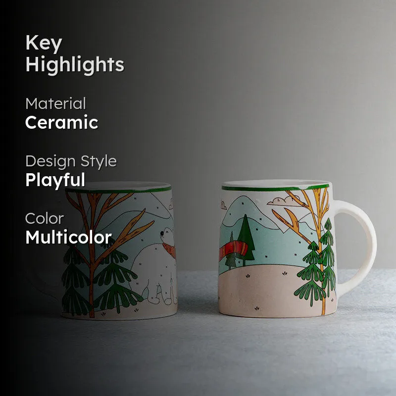 Animated Ceramic Coffee Mug (300 mL Each) - Set of Two media 2