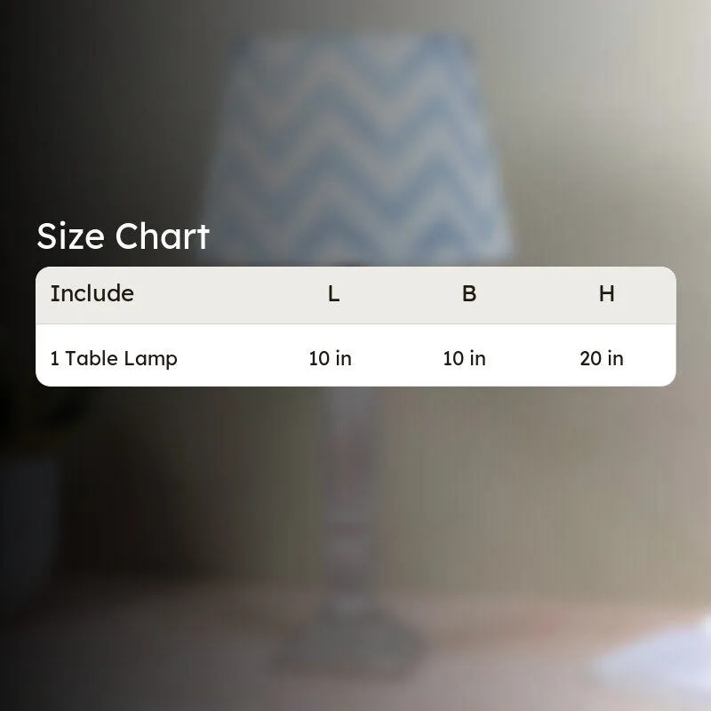 Chevron Light Sif Printed Mango Wood Table Lamp - White media 4