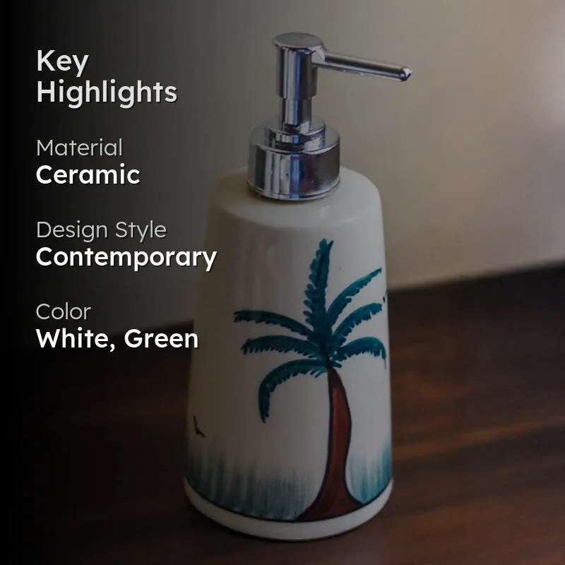 Amerigo Palm Ceramic Soap Dispenser media 2