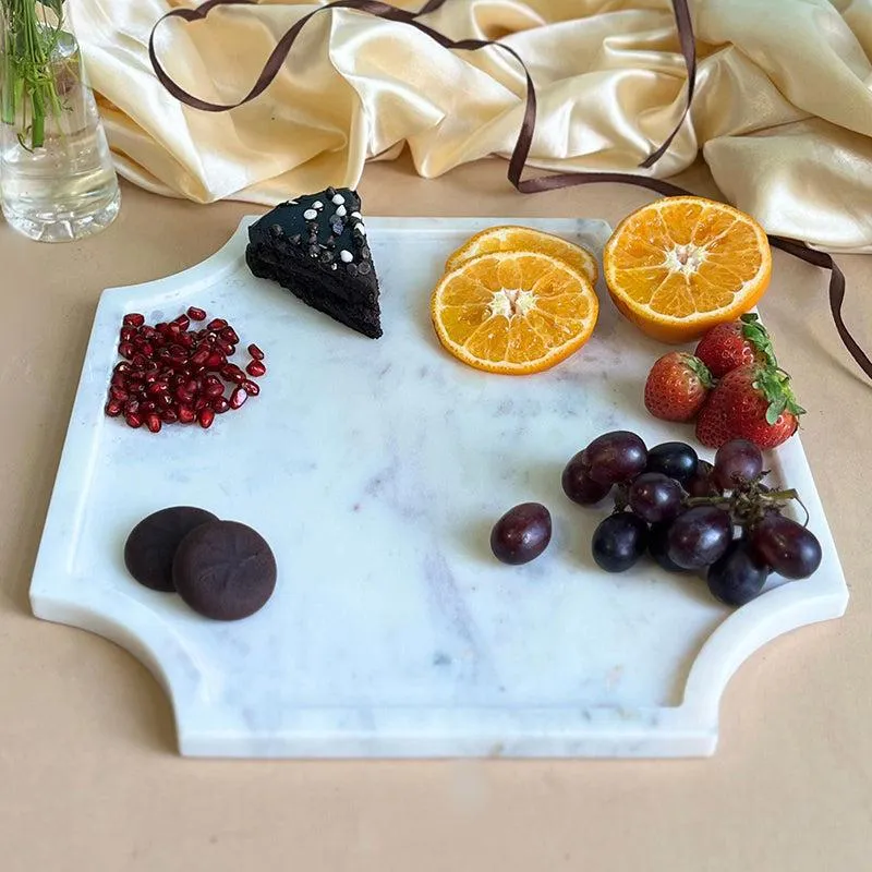 Marquina Octagon Marble Platter media 3