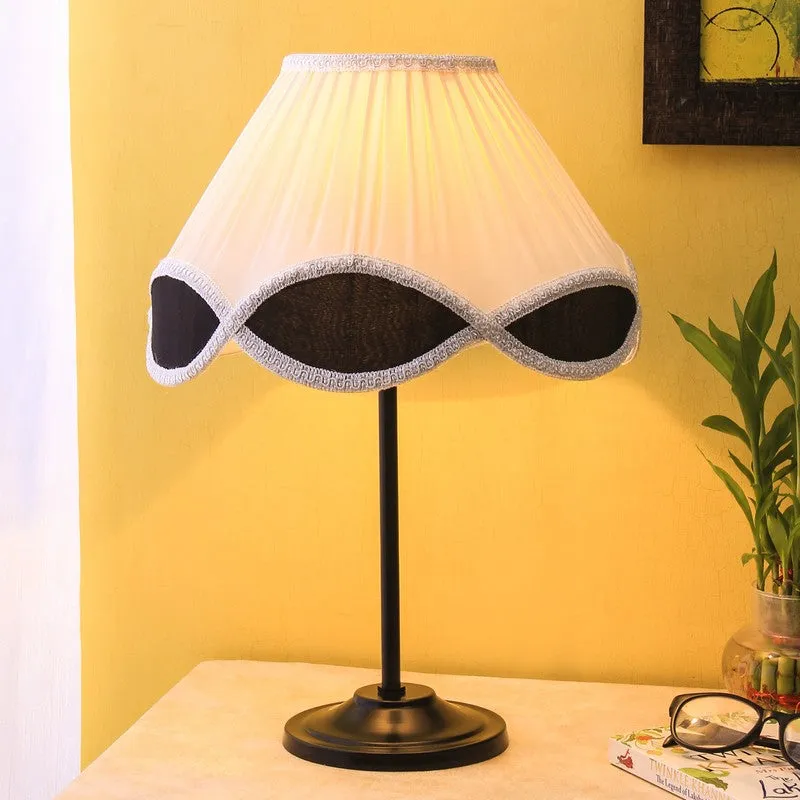 Flarewin Cotton Table Lamp With Iron Base - Ivory media 1