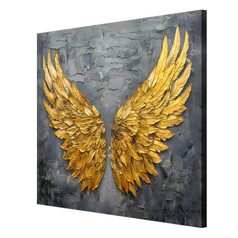 Golden Angel Wings Poly Canvas Wall Painting media 6
