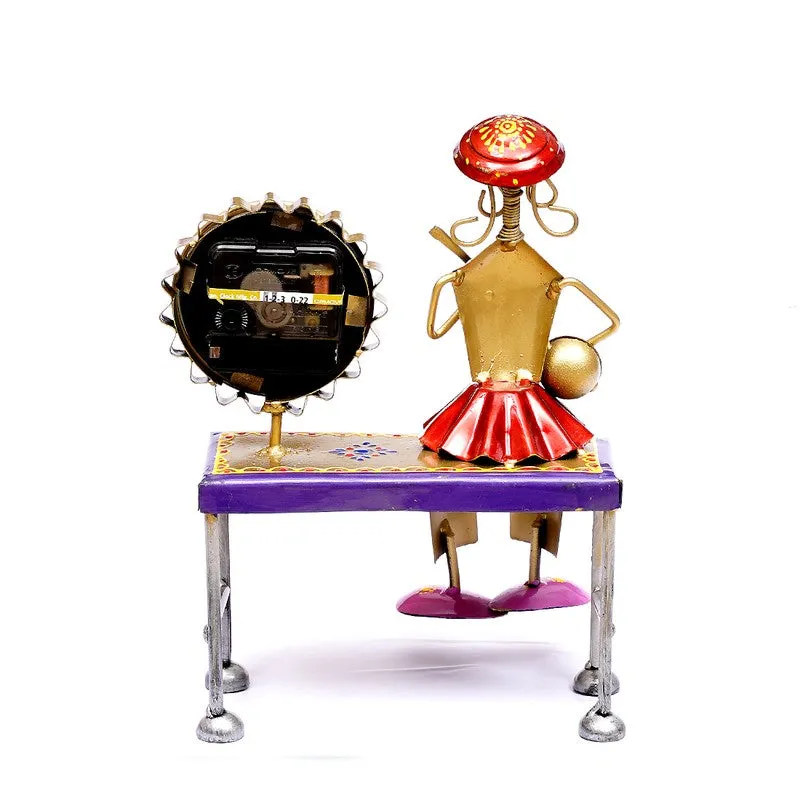 Handcrafted Artistic  Metal Table Clock media 9