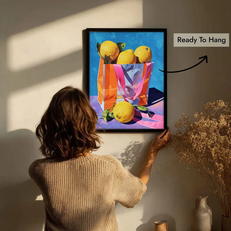 Citrus Tote Canvas Wall Painting - Black Frame media 7