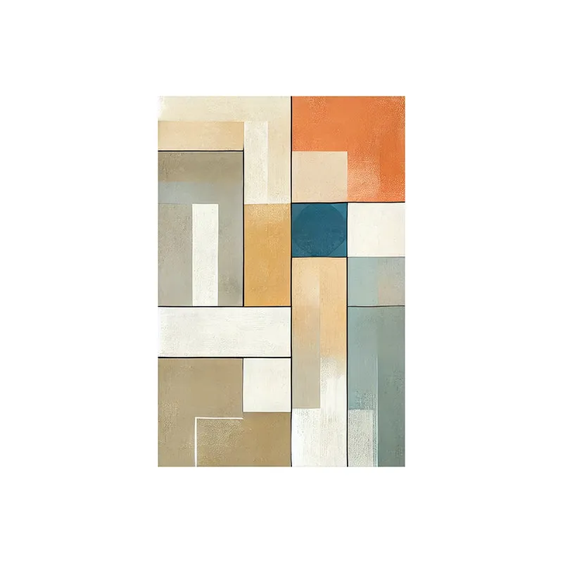 Hues of Earth Geometric Wall Painting media 5