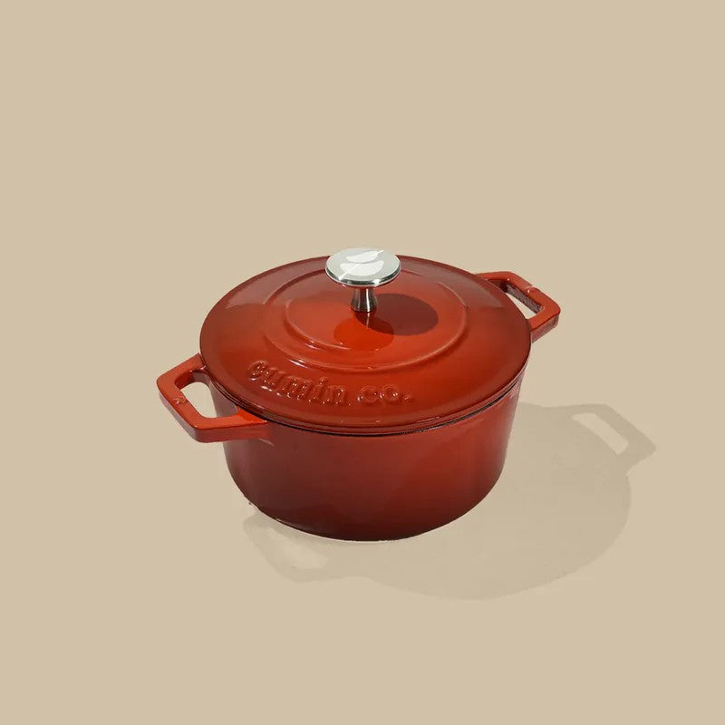 Cumin Co Enamel Cast Iron Cooking Pot (1200 mL) - Rust media 3