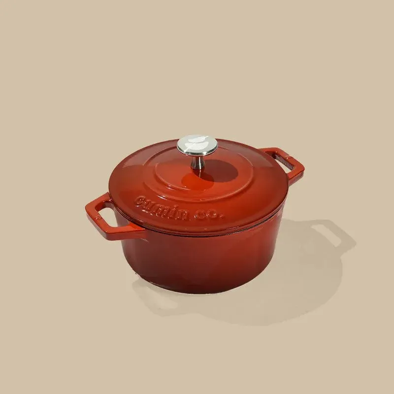 Cumin Co Enamel Cast Iron Cooking Pot (1200 mL) - Rust media 3