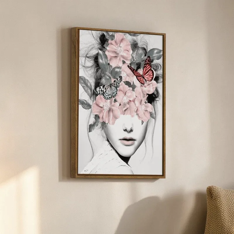 Floral Gaze Canvas Wall Art With Frame media 3